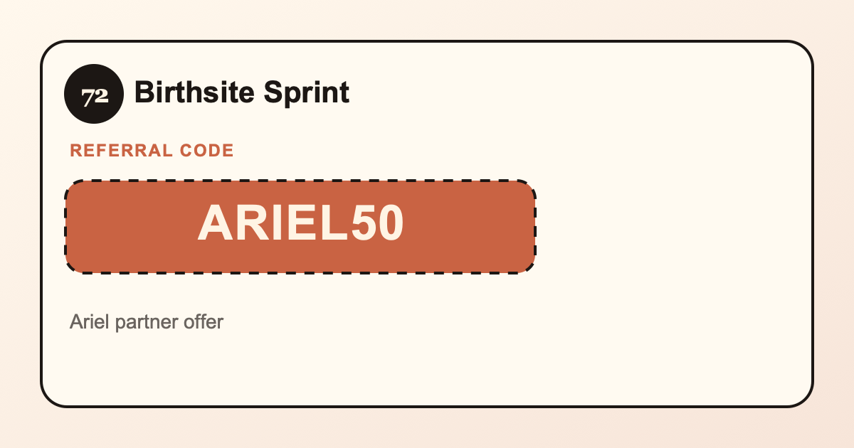 Birthsite Sprint partner share preview image