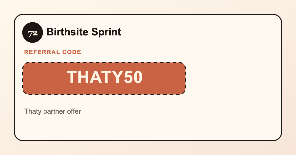 Birthsite Sprint partner share preview image